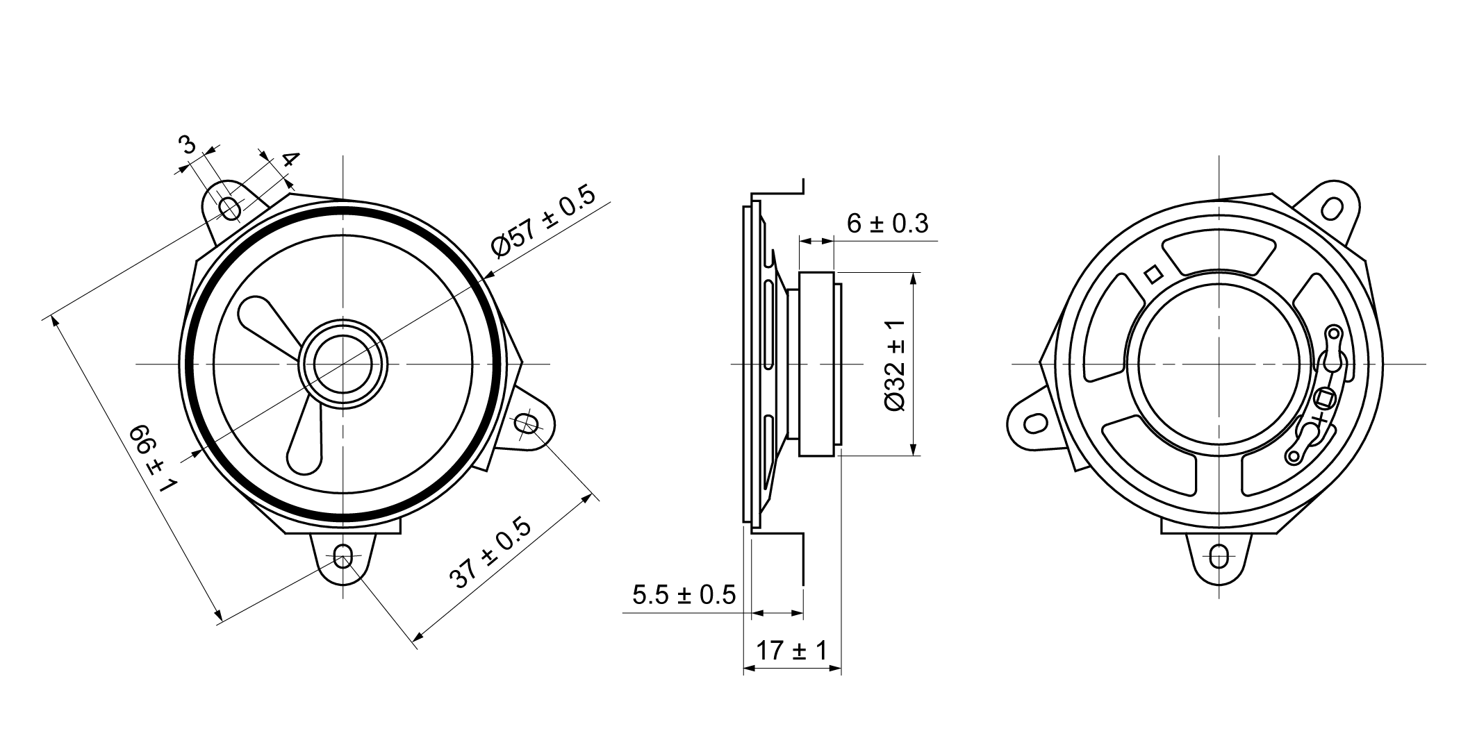 OSS08-57-17A0.5W8 Mechanical Drawing